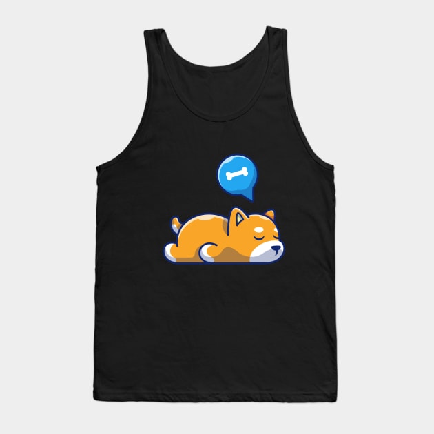 Cute Shiba Inu sleeping cartoon Tank Top by Catalyst Labs